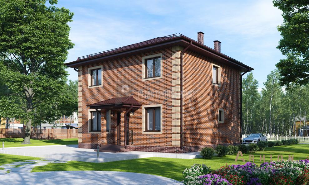 3. Проект двухэтажного дома в современном стиле с четырехскатной, t-75-01, площадью - 120 кв